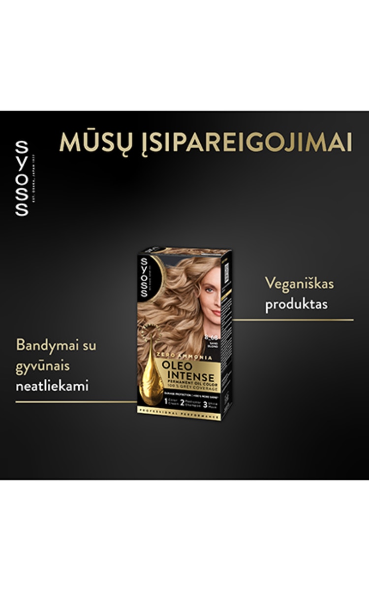 SYOSS, OLEO INTENSE 8-68, plaukų dažai, 1 vnt. 527077 | Drogas LT