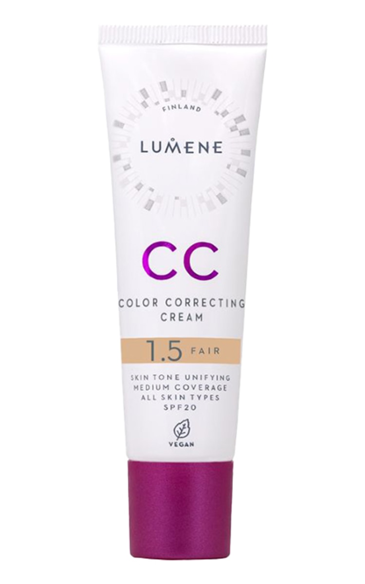 LUMENE LUMENE, CC COLOR CORRECTING, kreminė pudra, 1,5 FAIR, 30 ml. 1,5 FAIR