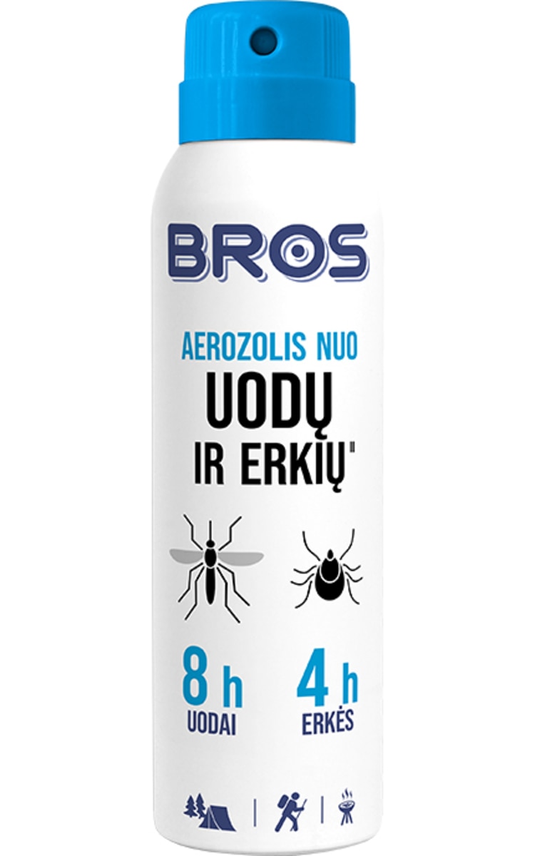 BROS, purškalas nuo uodų ir erkių, 90 ml. 90 ml