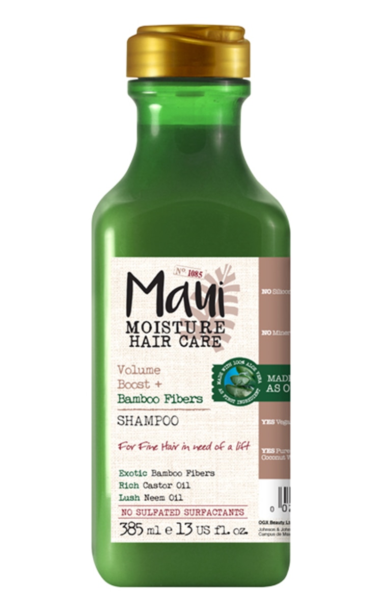 MAUI MAUI MOISTURE, BAMBOO FIBERS, šampūnas suteikiantis apimties, 385 ml.
