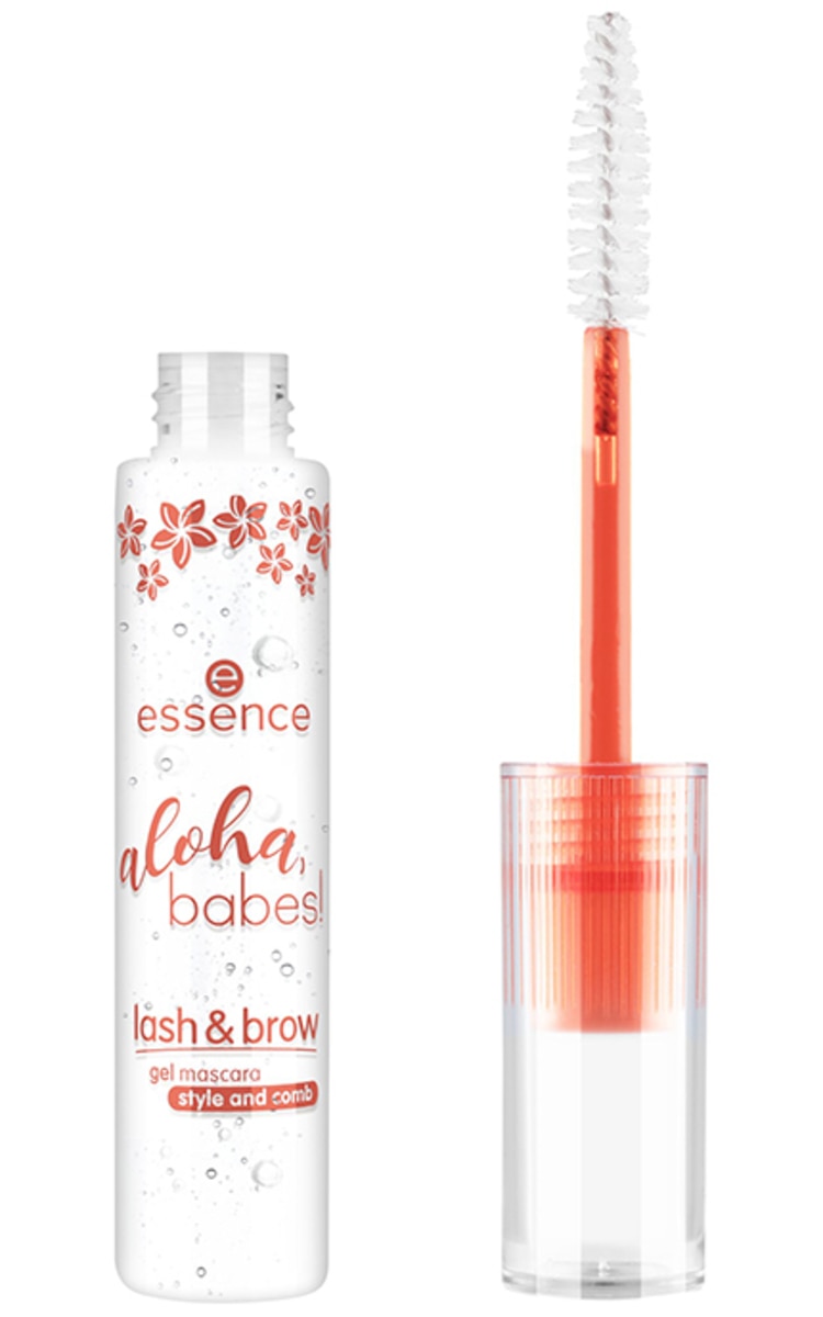 ESSENCE ESSENCE, ALOHA, BABES!, LASH & BROW GEL MASCARA, blakstienų ir antakių gelis, 01 READY, SUN-SET, GO!, 9 ml.