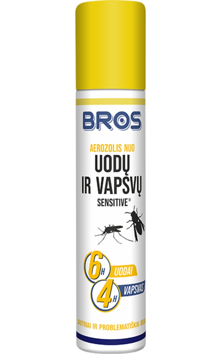 BROS, SENSITIVE, aerozolis nuo uodų ir vapsvų, 90 ml, 90 ml