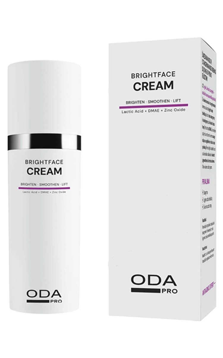 ODA kosmetika ODA PRO, ANTI-AGING EXPERT, šviesinamasis ir stangrinamasis kremas su dmae ir pieno rūgštimi, 50 ml.