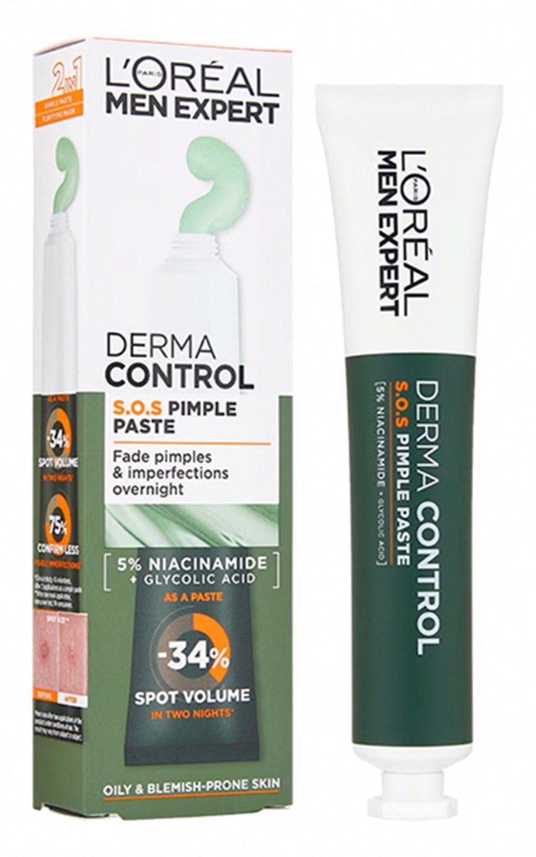 MEN EXPERT L'ORÉAL PARIS, MEN EXPERT, DERMA CONTROL, S. O. S. kremas nuo spuogų, 45 ml.
