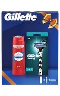 GILLETTE, dovanų rinkinys: Mach 3 skustuvas su Old Spice Whitewater dušo geliu, 1 vnt.