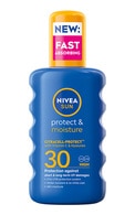 NIVEA, SUN, PROTECT & MOISTURE, drėkinantis apsauginis purškiamas losjonas nuo saulės, SPF 30 (didelė apsauga), 20 0ml.
