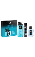 ADIDAS, ICE DIVE, vyriškas tualetinis vanduo 100 ml. + purškiamas dezodorantas 150 ml. + dušo želė 250 ml.