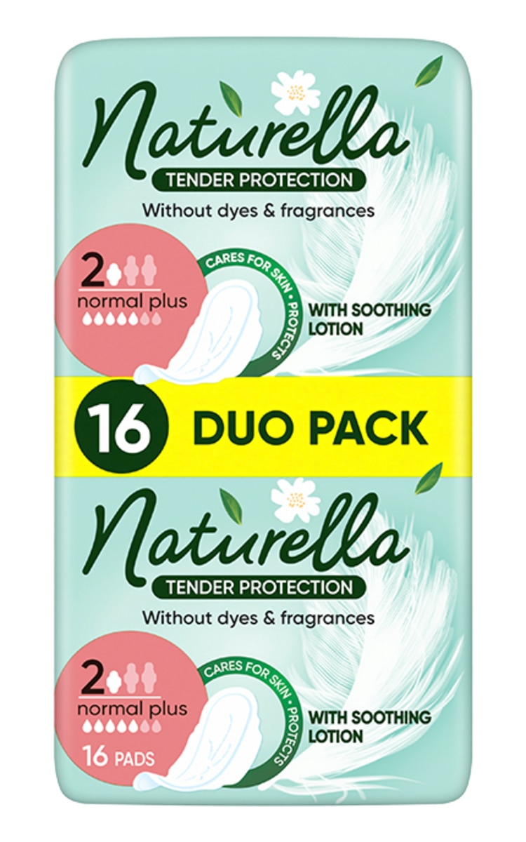 NATURELLA NATURELLA, TENDER PROTECTION, NORMAL, S2, higieniniai paketai, 16 vnt.