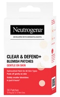  NEUTROGENA undefined NEUTROGENA, CLEAR & DEFEND+, spuogų pleistrai jautriai odai, 30 vnt.  