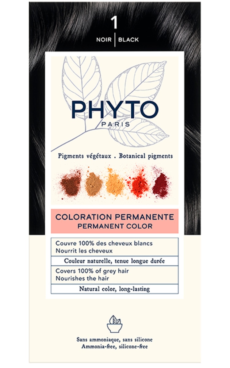 PHYTOCOLOR, plaukų dažai, Nr. 1 NOIR, 1 vnt.