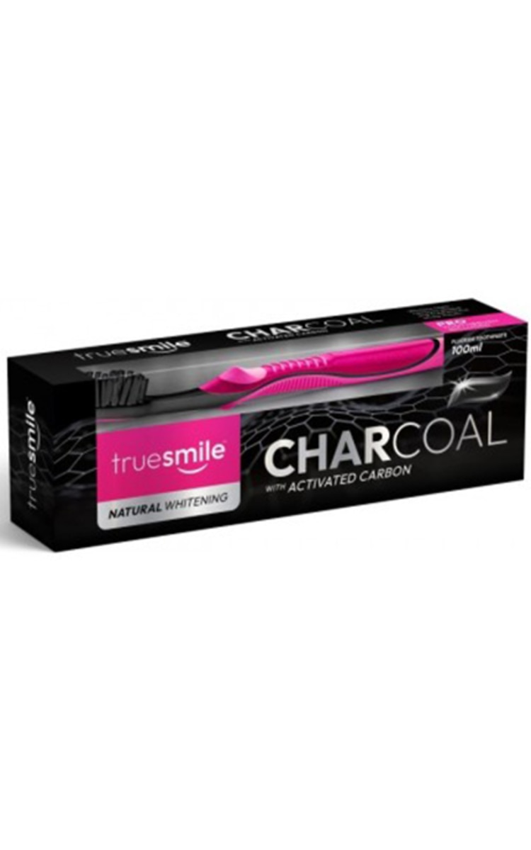 TRUESMILE TRUESMILE, CHARCOAL, dantų pasta 100 ml. + dantų šepetėlis 1 vnt.