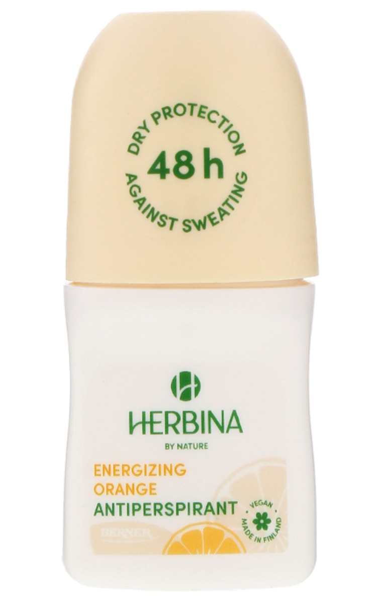 HERBINA HERBINA, 48H rutulinis antiperspirantas su energizuojančiu apelsinų aromatu, 50 ml.