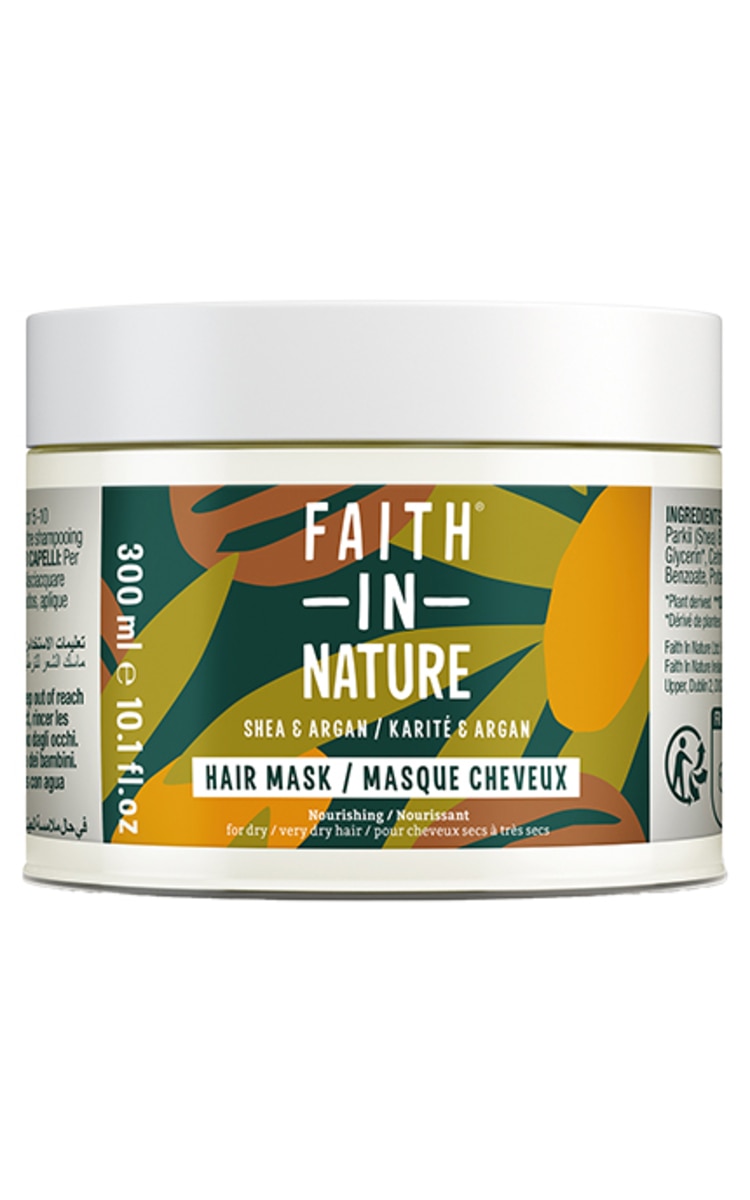 FAITH IN NATURE, taukmedžio sviesto ir arganų aliejaus maitinamoji plaukų kaukė, 300 ml.