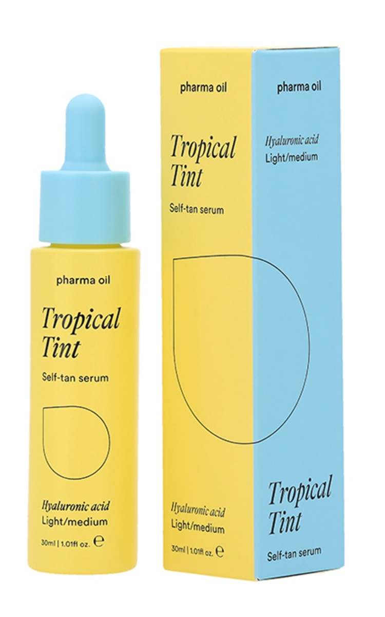 PHARMA OIL PHARMA OIL, TROPICAL TINT, savaiminio įdegio serumas, LIGHT / MEDIUM, 30 ml.