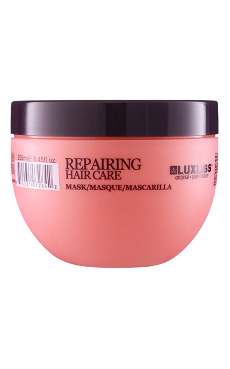 LUXLISS LUXLISS, KERATIN & COLLAGEN, maitinamoji ir atstatomoji plaukų kaukė pažeistiems ir dažytiems plaukams, 250 ml.