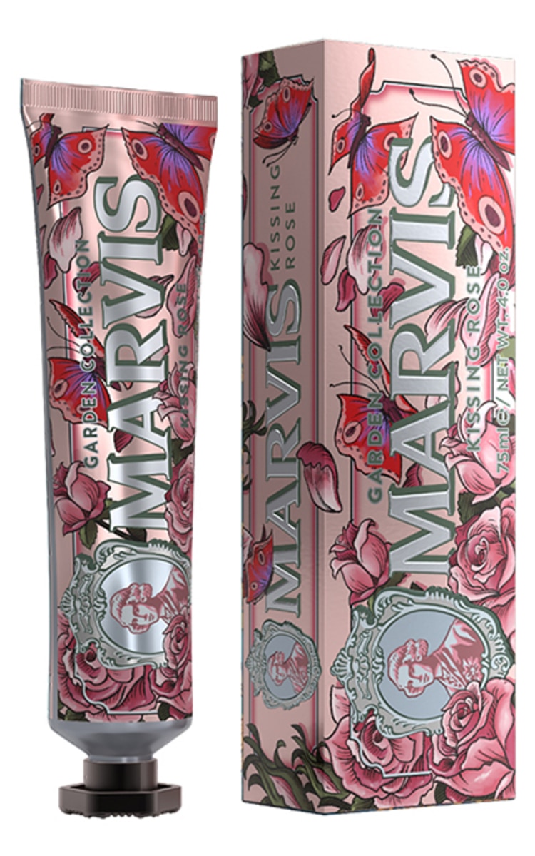 MARVIS MARVIS, KISSING ROSE, mėtų ir rožių aromato dantų pasta, 75 ml.