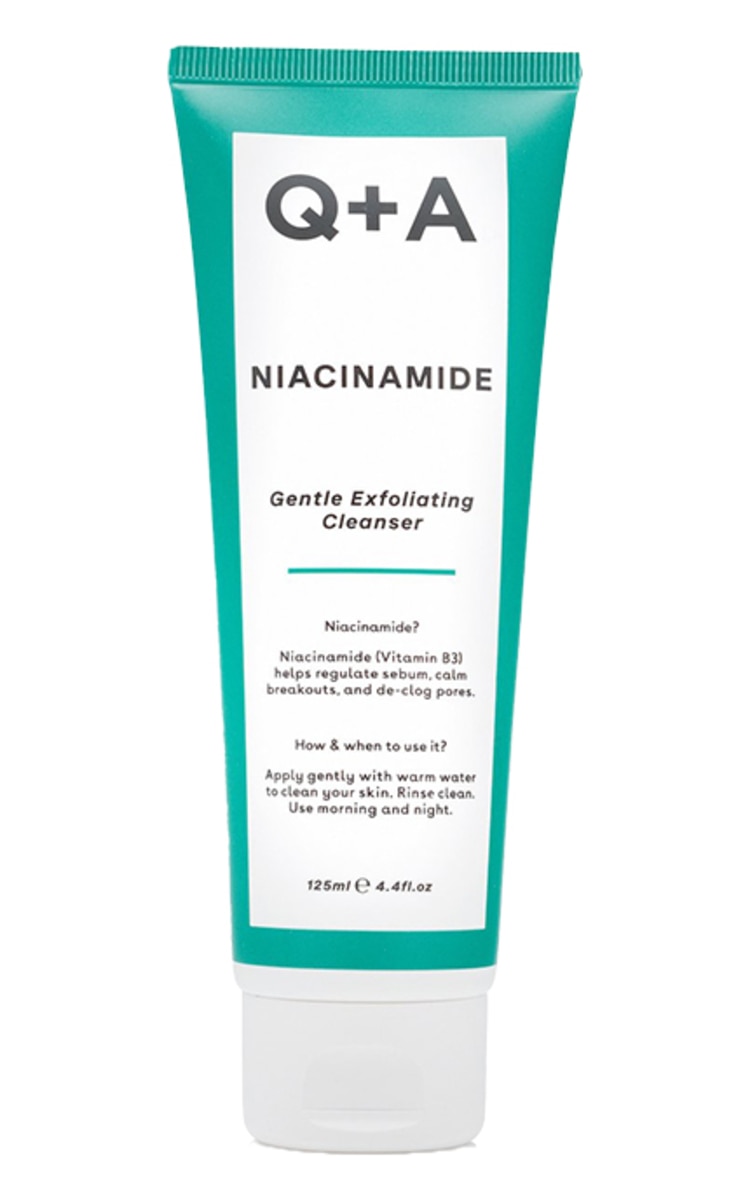 Q+A Q+A, NIACINAMIDE, GENTLE EXFOLIATING CLEANSER, švelnus šveičiamasis veido prausiklis, 125 ml.