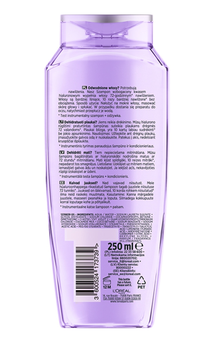 ELSEVE ELSEVE, HYALURON PLUMP, šampūnas, 250 ml.
