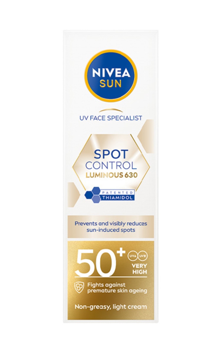 NIVEA, SUN, LUMINOUS 630, DARK SPOT CONTROL, apsaugos nuo saulės fluidas nuo pigmentinių dėmių, SPF 50+ (labai aukšta apsauga), 40 ml. 40 ml