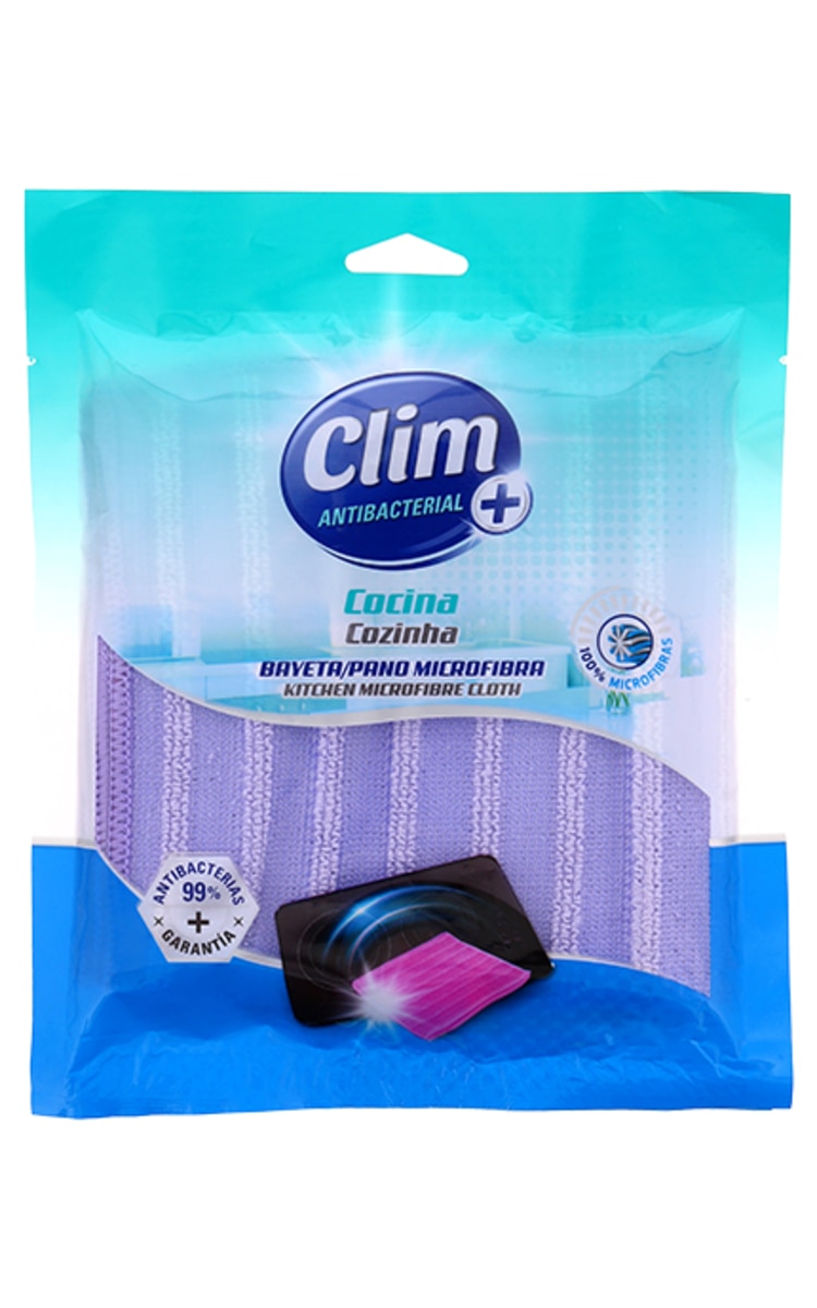 CLIM CLIM, ANTIBACTERIAL+, virtuvinė mikropluošto šluostė, 1 vnt.