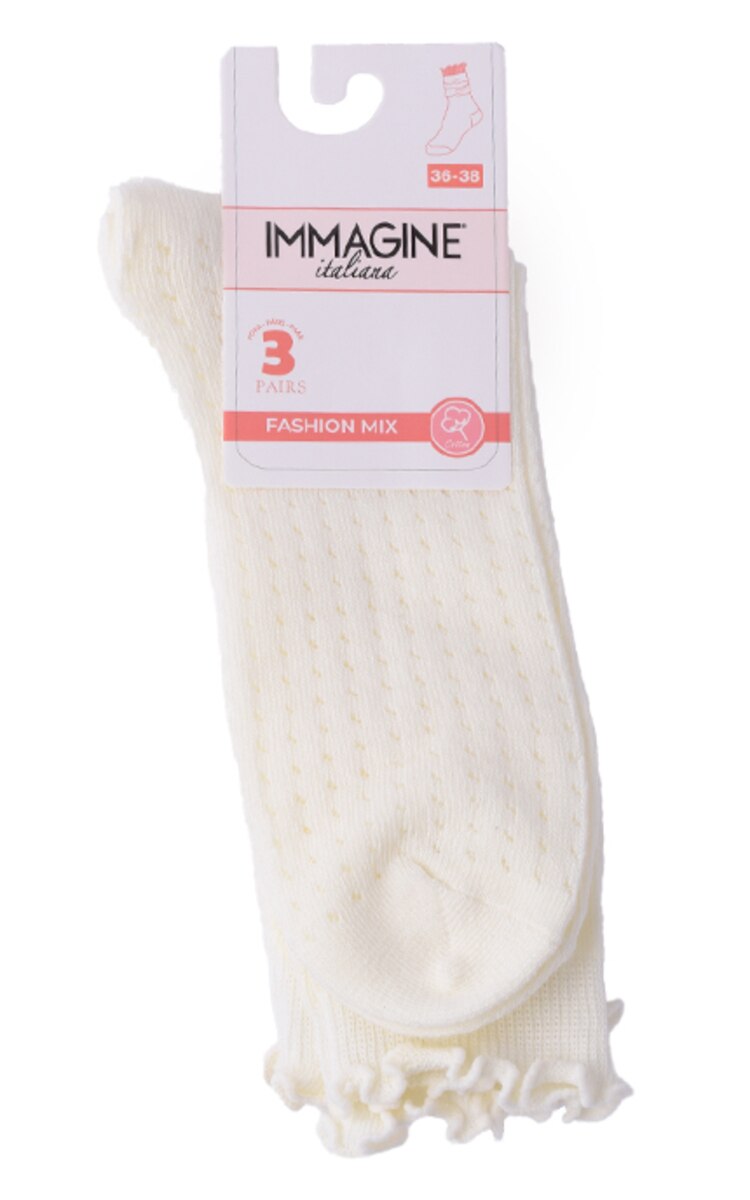 IMMAGINE IMAGINE, ITATALIANA, moteriškos kojinės art. 1222, MIX MILK WHITE, 36-38, 3 poros 36-38