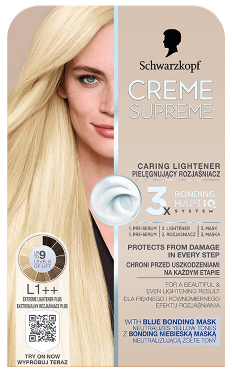 CREME SUPREME SCHWARZKOPF, CREME SUPREME, plaukų dažai, EXTREME LIGHTENER PLUS, 1 vnt.