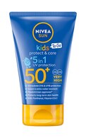 NIVEA, SUN, KIDS PROTECT & CARE, TO GO, apsauginis losjonas vaikams nuo saulės, SPF5,0+, (labai didelė apsauga), 50 ml.