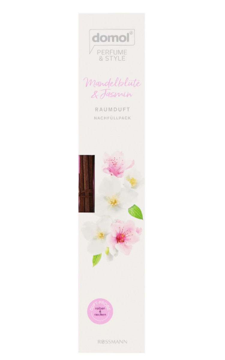 DOMOL DOMOL, PERFUME & STYLE, namų kvapas „Migdolų žiedai ir jazminai“, papildymas, 90 ml.