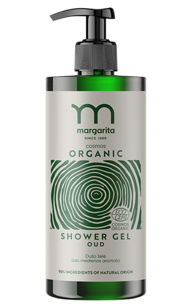 MARGARITA MARGARITA, COSMOS ORGANIC, dušo želė ūdo medienos aromato, 400 ml.