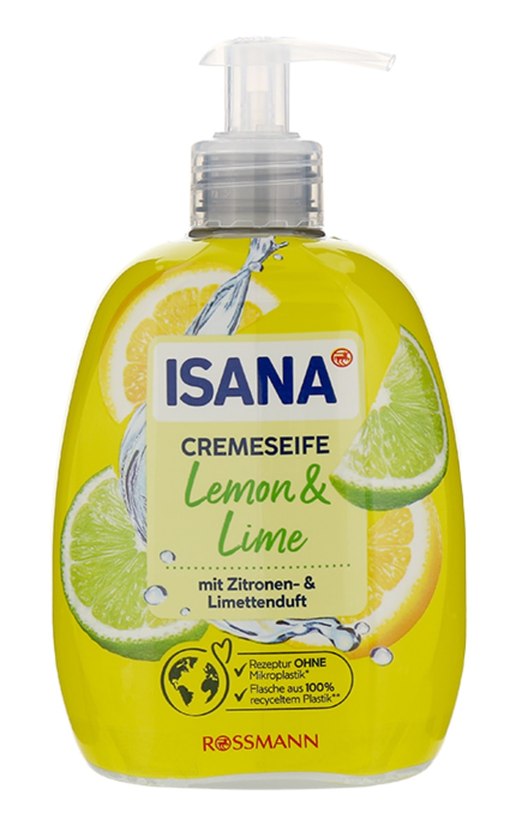 ISANA ISANA, LEMON & LIME, kreminis muilas su citrinų ir žaliųjų citrinų aromatu, 500 ml.