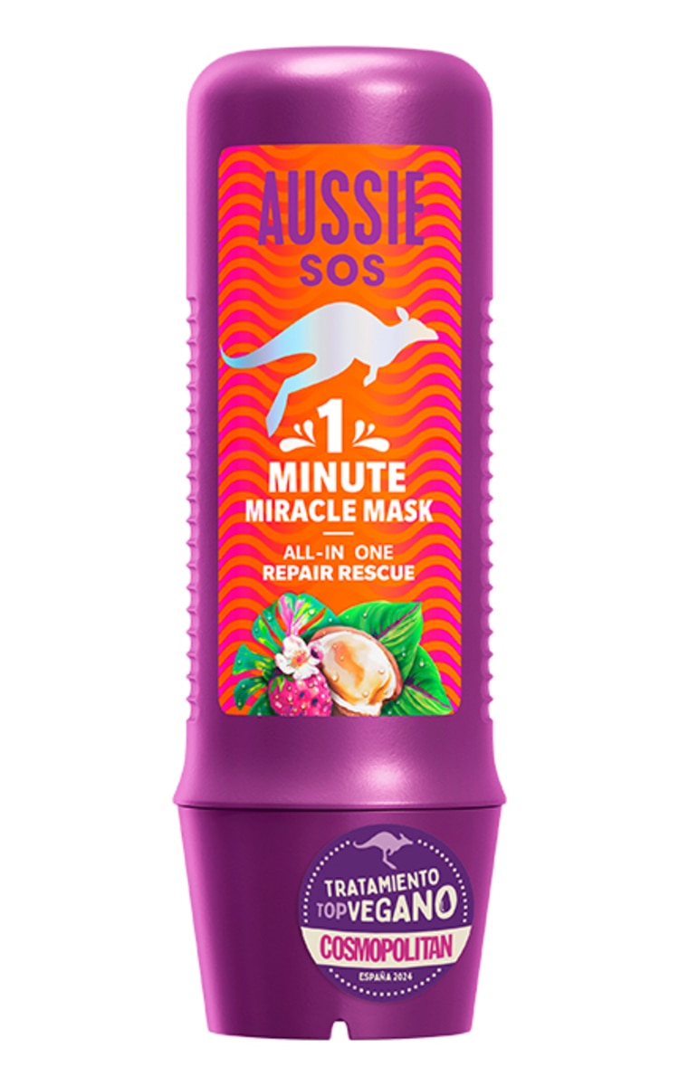 AUSSIE AUSSIE, SOS REPAIR RESCUE, 1 MINUTE MIRACLE, intensyvi plaukų kaukė, 250 ml.