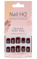  undefined undefined NAIL HQ, SQUARE NAILS DEEP RED, dirbtiniai nagai, 1 vnt  