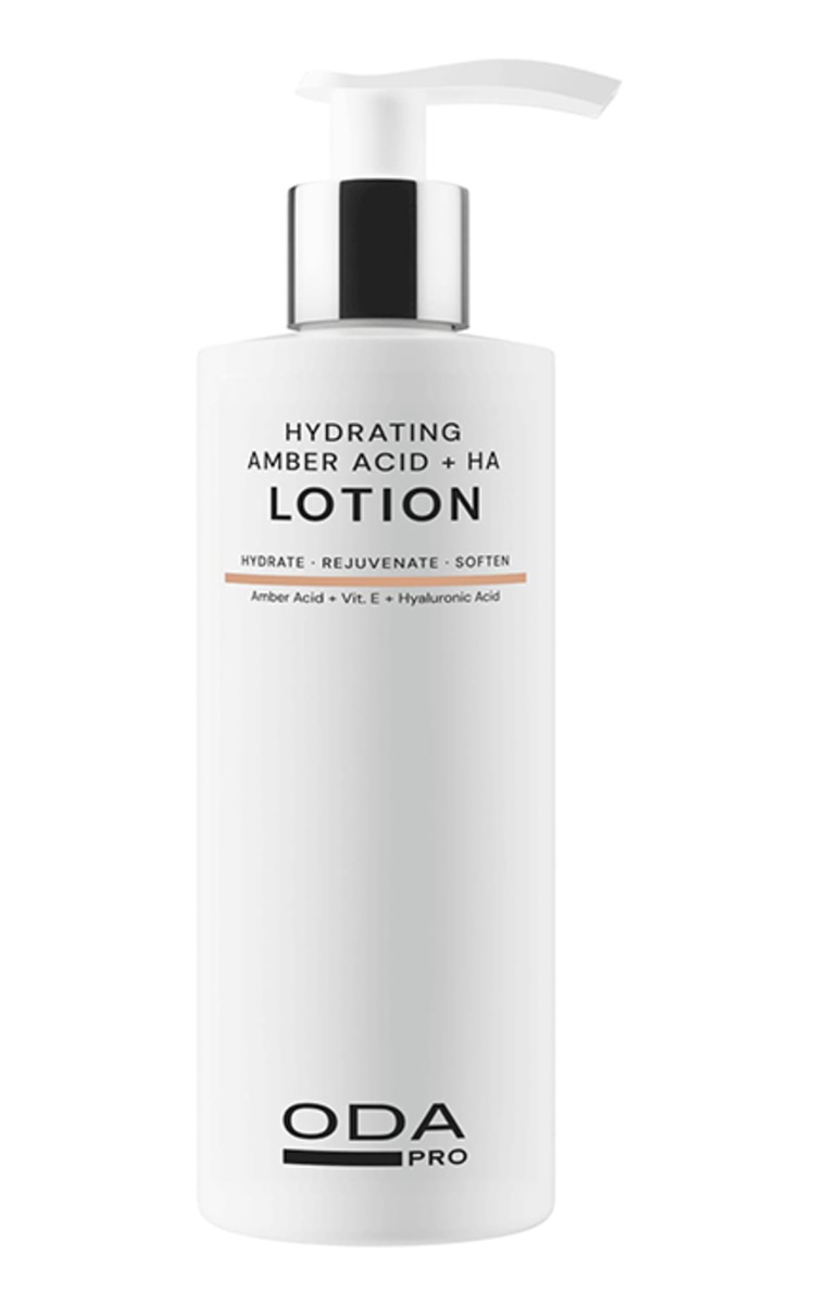 ODA kosmetika ODA PRO, BODY EXPERT, drėkinamasis kūno losjonas su gintaro ir hialurono rūgštimis, 200 ml.
