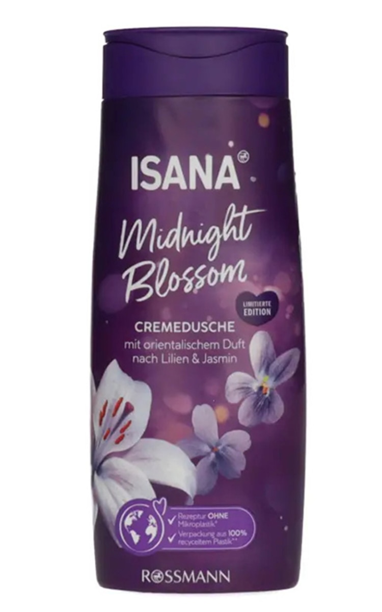 ISANA ISANA, MIDNIGHT BLOSSOM, lelijų ir jazminų aromato dušo kremas, 300 ml.