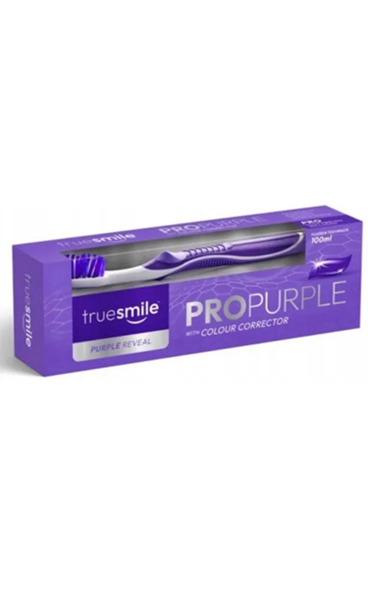 TRUESMILE TRUESMILE, PURPLE REVEAL, dantų pasta 100 ml. + dantų šepetėlis 1 vnt.