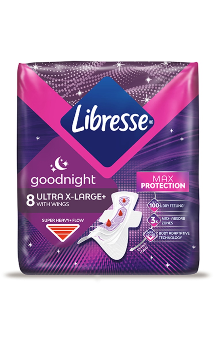 LIBRESSE LIBRESSE, ULTRA THIN GOODNIGHT EXTRA, higieniniai naktiniai paketai, 8 vnt. 8 vnt.