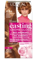 L'OREAL PARIS, CASTING CREME GLOSS, plaukų dažai, 634 CHESNUT HONEY, 1 vnt.
