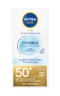 NIVEA, SUN, INVISIBLE DAILY FLUID, apsaugos nuo saulės fluidas kiekvienai dienai, SPF 50+ (labai aukšta apsauga), 40 ml.