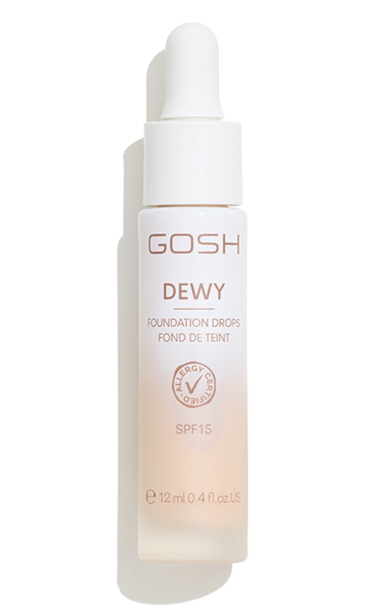 GOSH GOSH, DEWY FOUNDATION DROPS, makiažo pagrindas, 002 PORCELAIN, 12 ml. 002 PORCELAIN