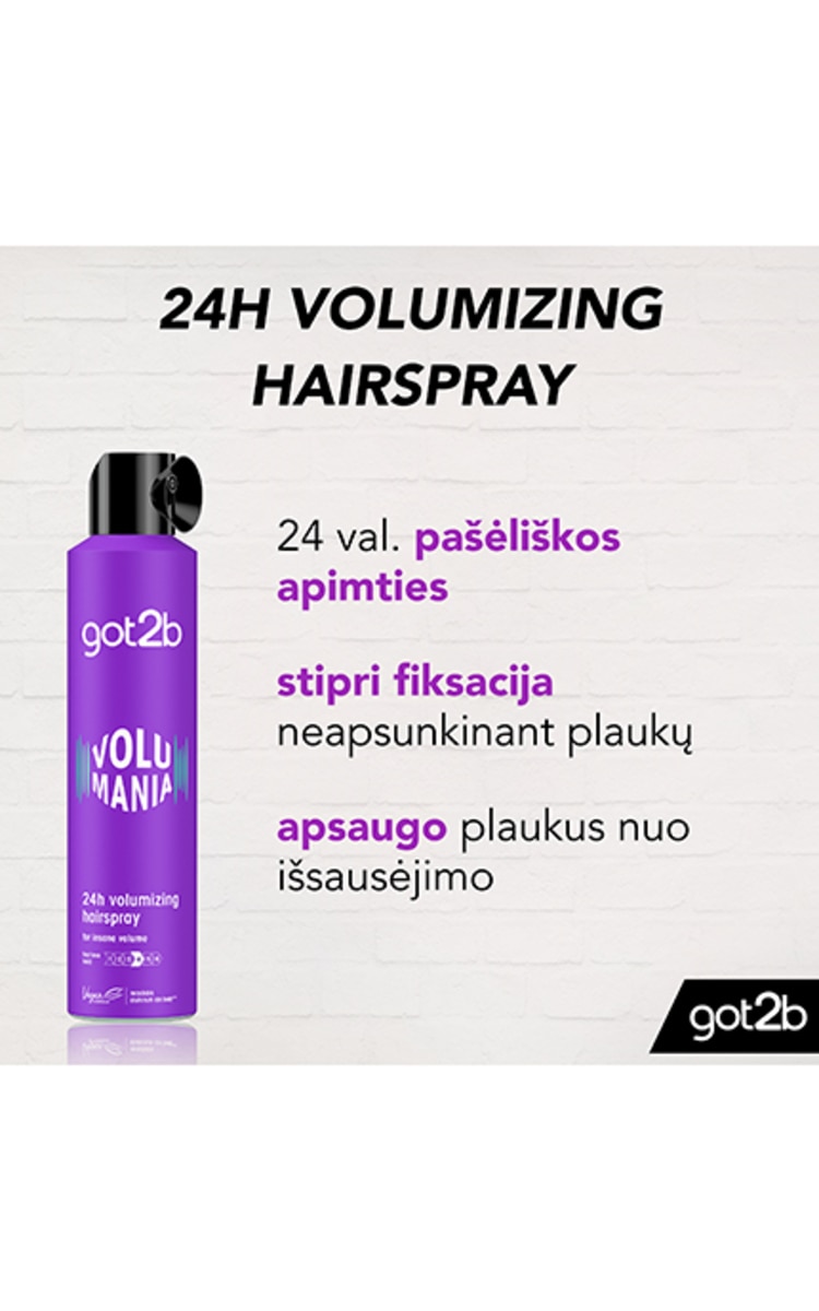 GOT2B, VOLUMANIA, plaukų lakas, 300 ml 310504 | Drogas LT