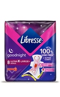 LIBRESSE, GOODNIGHT, EXTRA X-LARGE, higieniniai paketai, 8 vnt. LIBRESSE undefined LIBRESSE, GOODNIGHT, EXTRA X-LARGE, higieniniai paketai, 8 vnt.