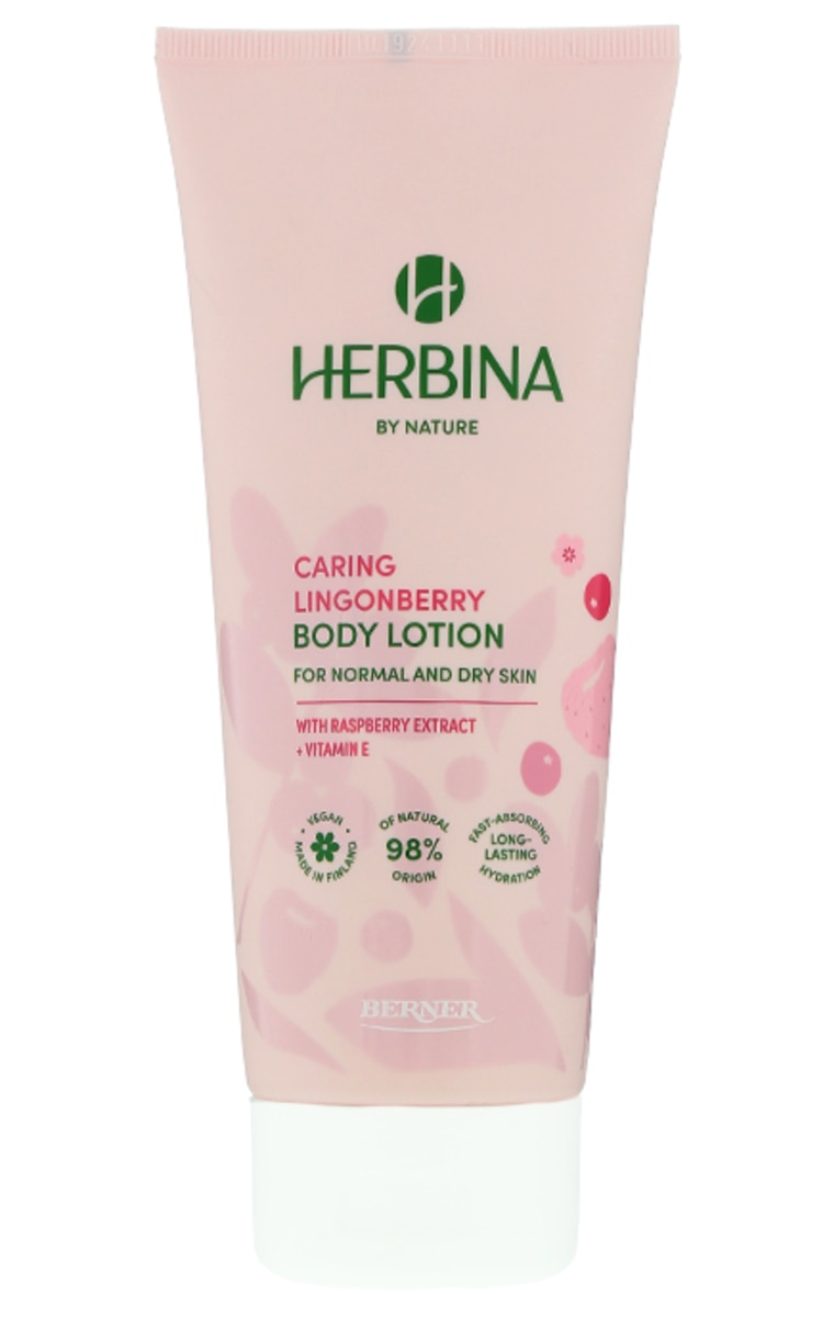 HERBINA HERBINA, drėkinamasis kūno losjonas su švelniu raudonų uogų aromatu, 200 ml.