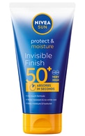  NIVEA SUN undefined NIVEA SUN, PROTECT & MOISTURE INVISIBLE FINISH, drėkinantis apsauginis losjonas nuo saulės su hialurono rūgštimi, SPF50+, labai aukšta apsauga, 150 ml. 