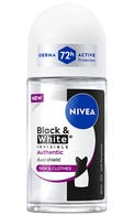  NIVEA undefined NIVEA, BLACK & WHITE, AUTHENTIC, rutulinis antiperspirantas moterims, 50 ml. 