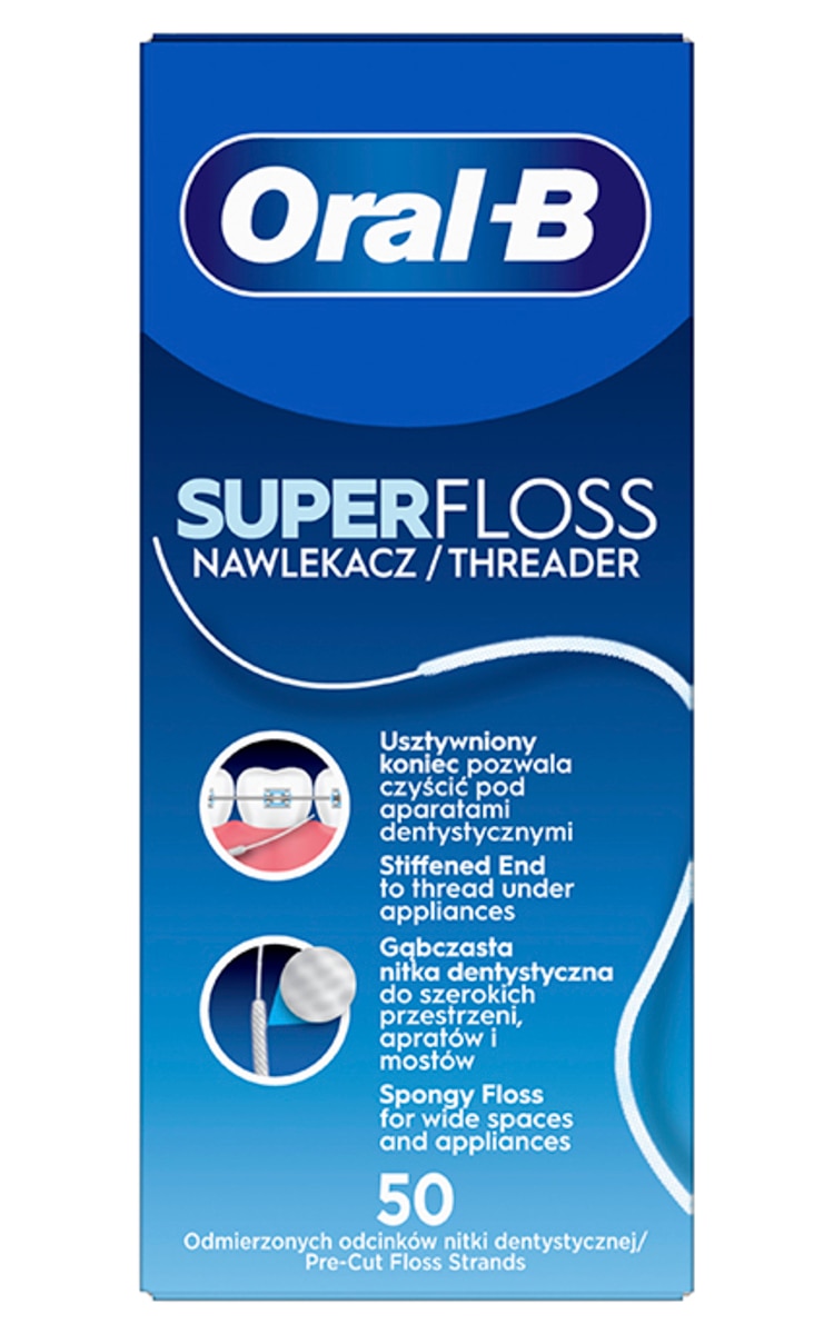 ORAL B ORAL B, SUPER FLOSS, dantų siūlas, 50 vnt. 50 vnt.