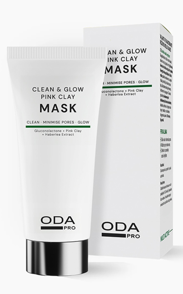 ODA kosmetika ODA PRO, MULTI ACTIVE, valanti ir skaistinanti rožinio molio kaukė, 50 ml 50 ml