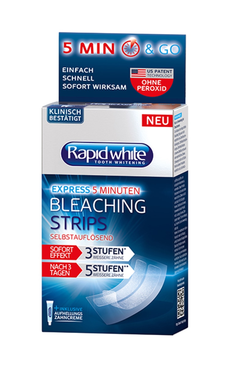 RAPID WHITE RAPID WHITE, BLEACHING STRIPS, balinamosios juostelės, 6 vnt.