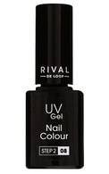 RIVAL DE LOOP, UV GEL STEP 2, gelinis nagų lakas, 08 BLACK, 8 ml.