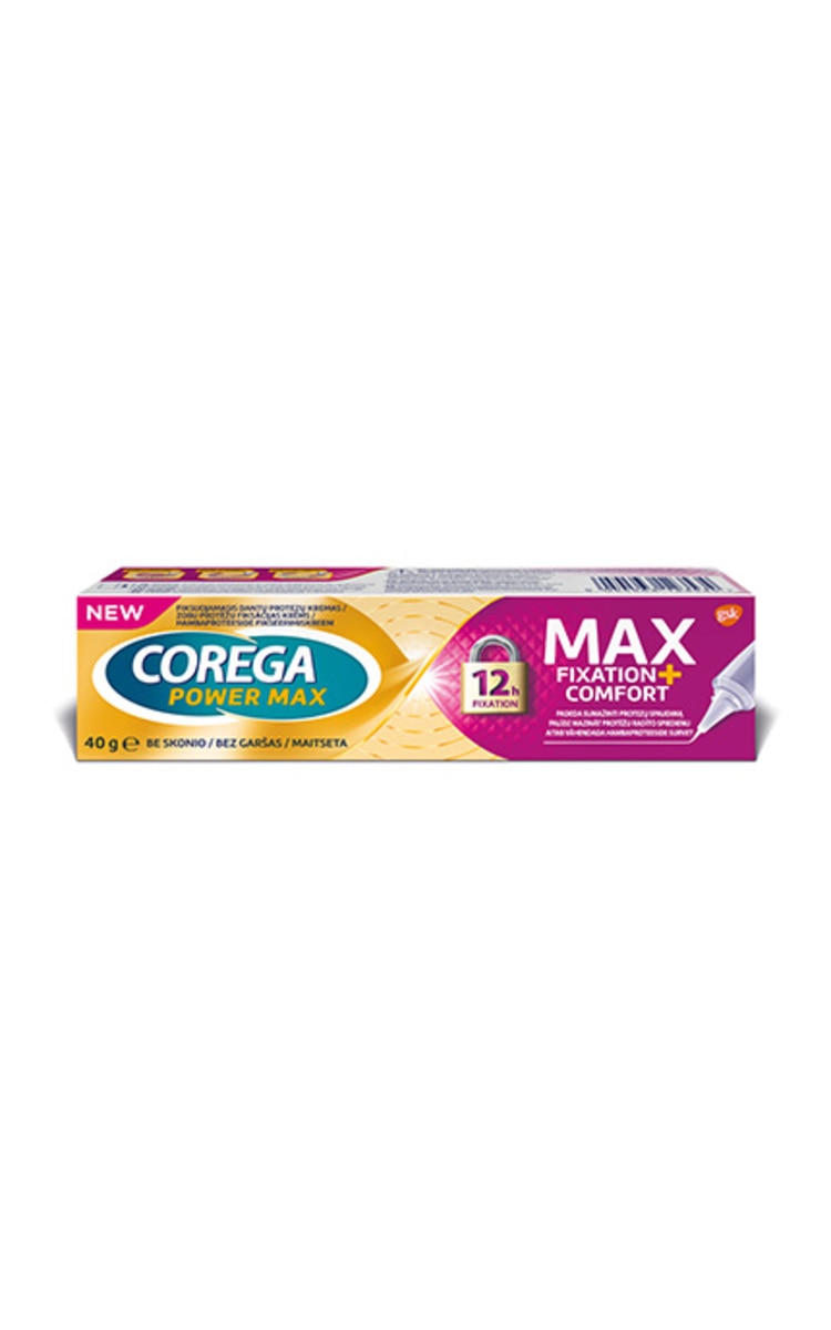 COREGA COREGA, MAX, FIXATION + COMFORT, protezų kremas, 40 g.