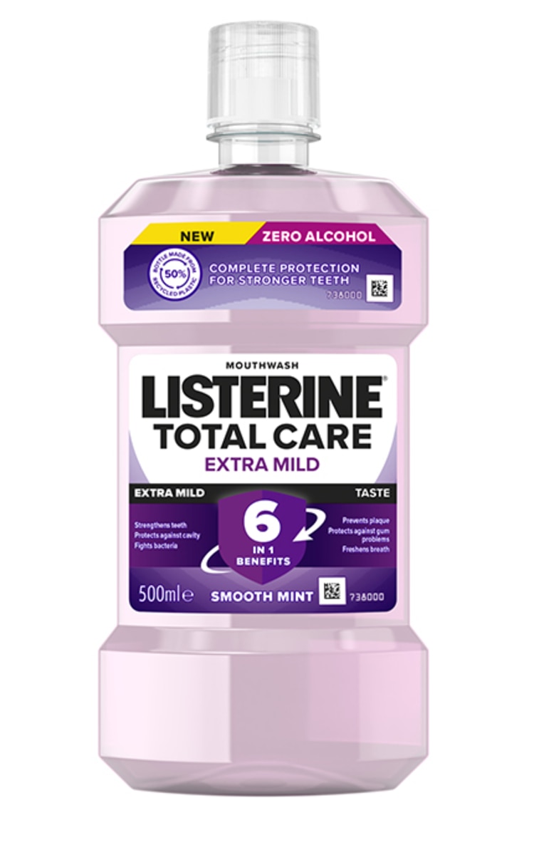 LISTERINE LISTERINE, TOTAL CARE EXTRA MILD, burnos skalavimo skystis, 500 ml